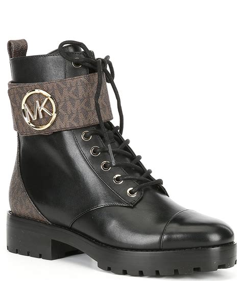 michael michael kors pleated black leather boots|Michael Kors ankle boots dillard's.